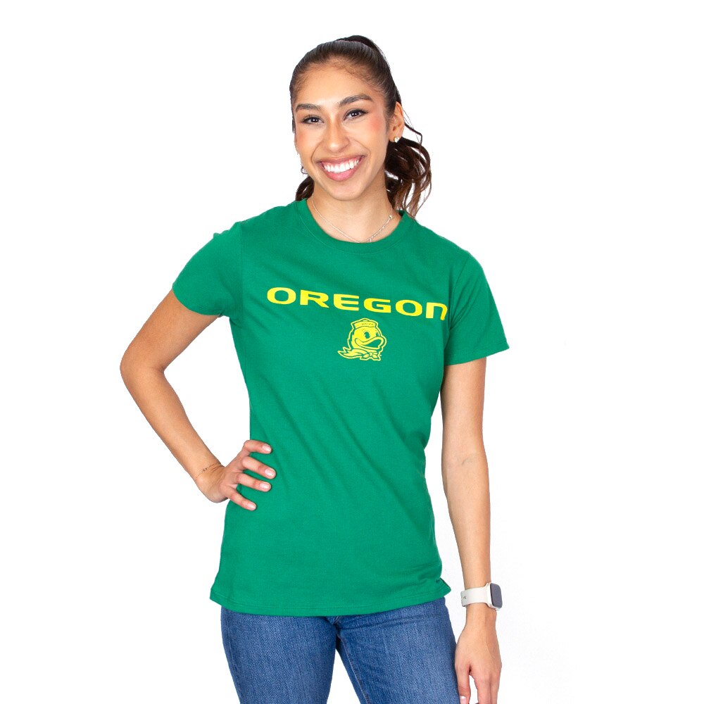 Oregon, McKenzie SewOn, Green, Crew Neck, Cotton, Women, Ideal, T-Shirt, 941387